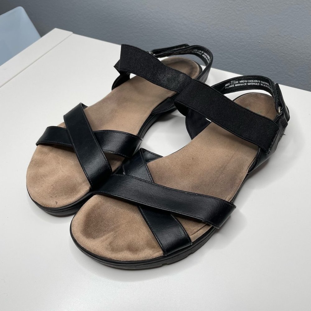 Yuu Black Hype Sandals sz 8.5